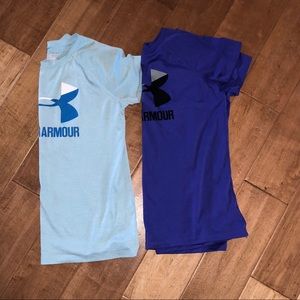 Girls’ dry fit Under Armour shirts